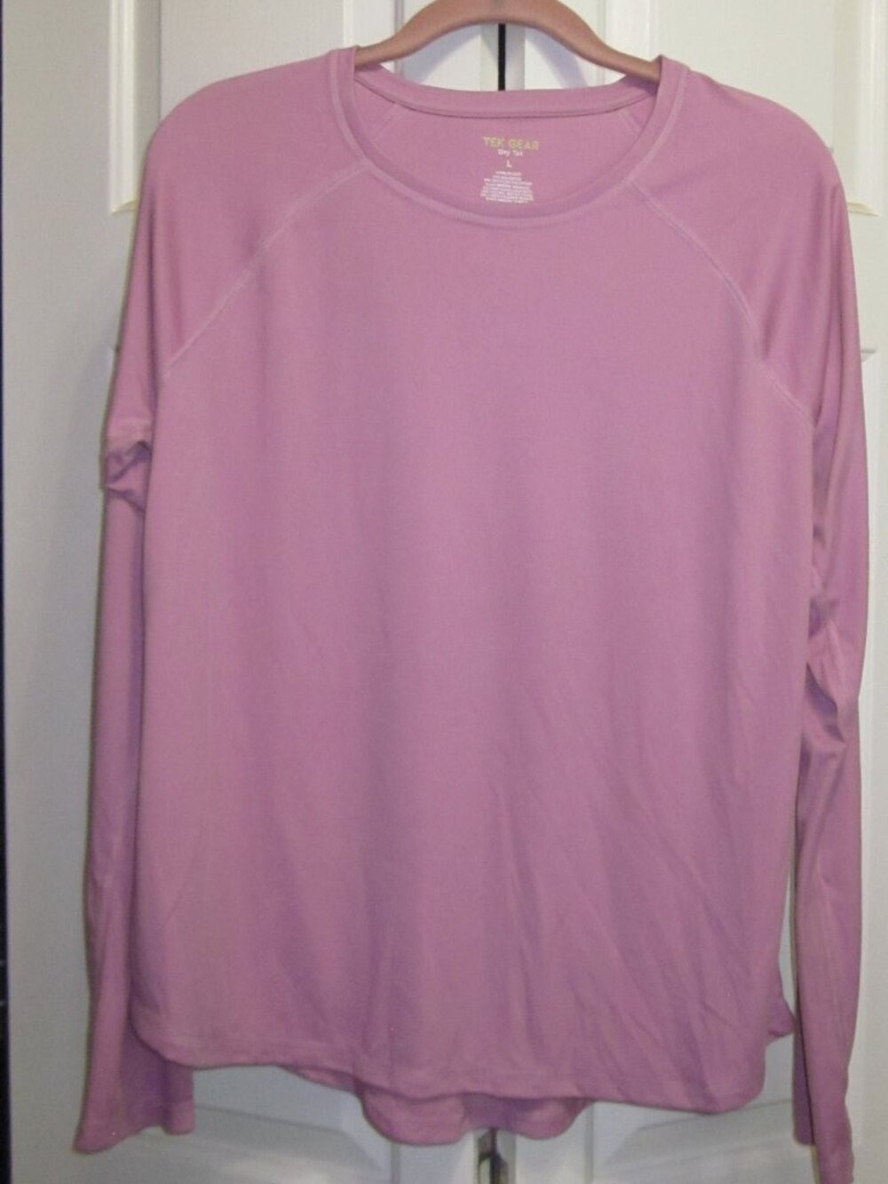 Tek Gear LS Dry Tek Work Out Top Rose Sz L